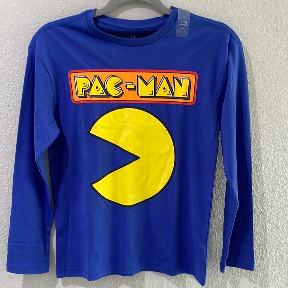 Blue Pac-Man Long Sleeve Shirt